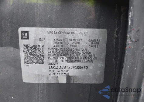 2018 Chevrolet Malibu Lt from USA, damaged, VIN 1G1ZD5ST2JF109650